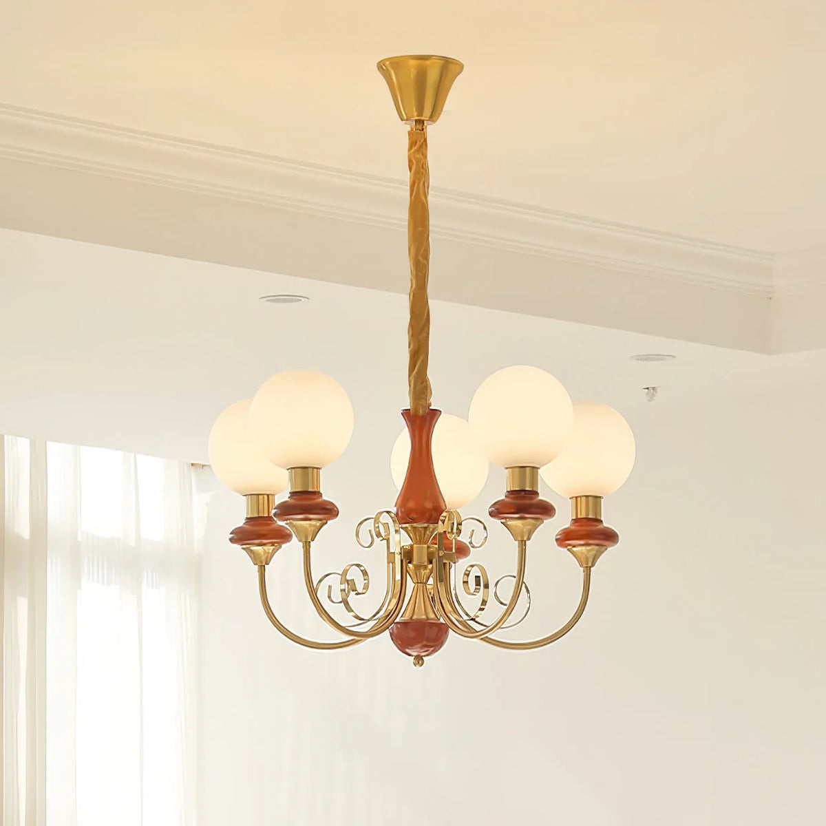 Chandelier | Modern Artistic Glass & Metal | 3/5/8 Heads