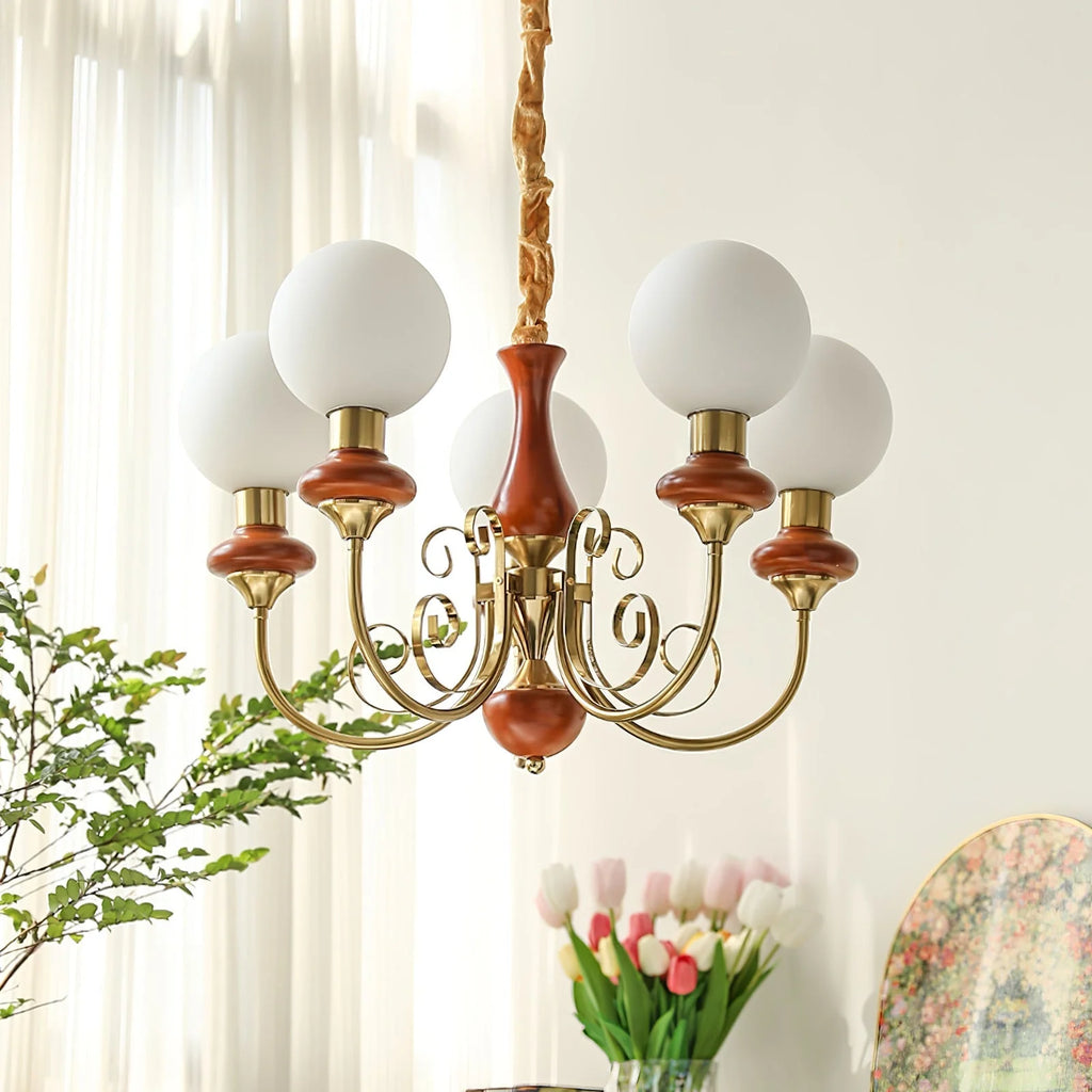 Chandelier | Modern Artistic Glass & Metal | 3/5/8 Heads