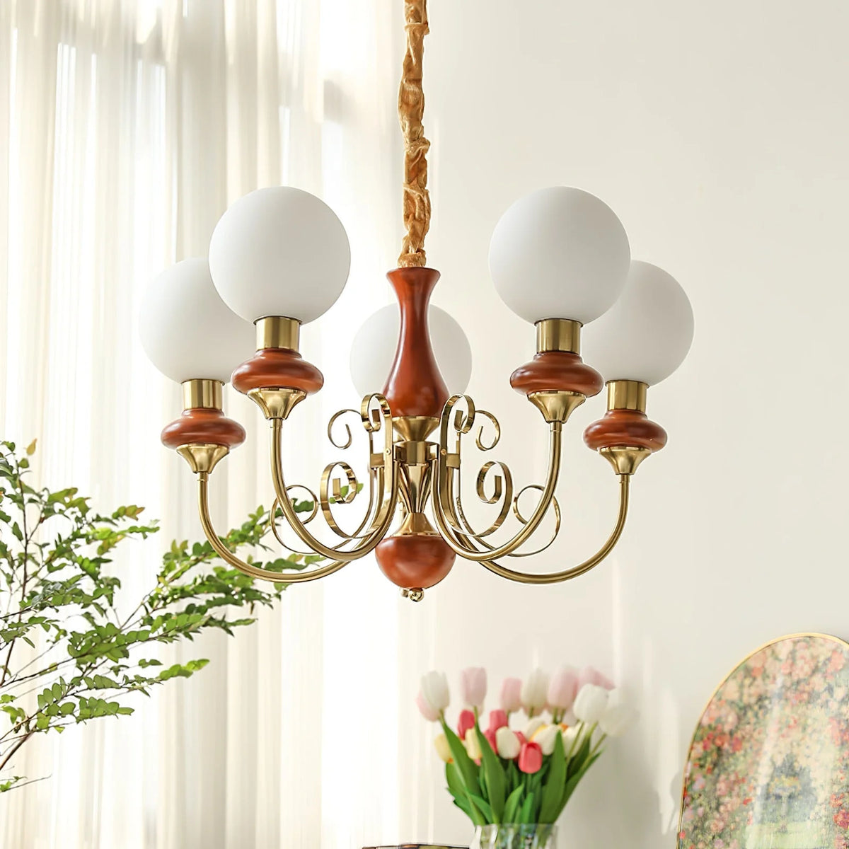 Chandelier | Modern Artistic Glass & Metal | 3/5/8 Heads