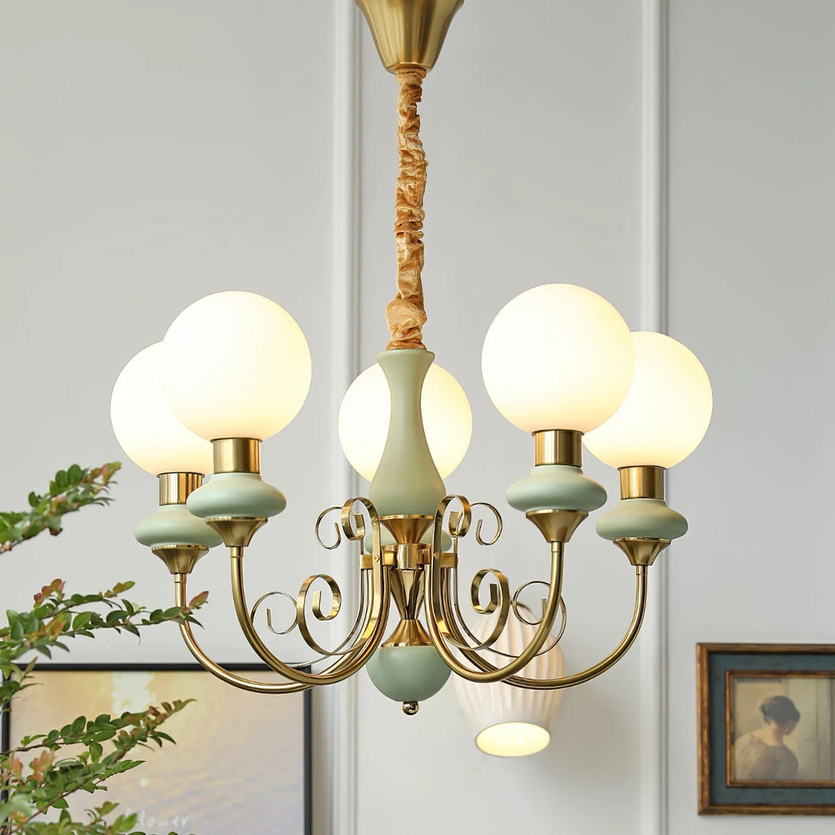 Chandelier | Modern Artistic Glass & Metal | 3/5/8 Heads