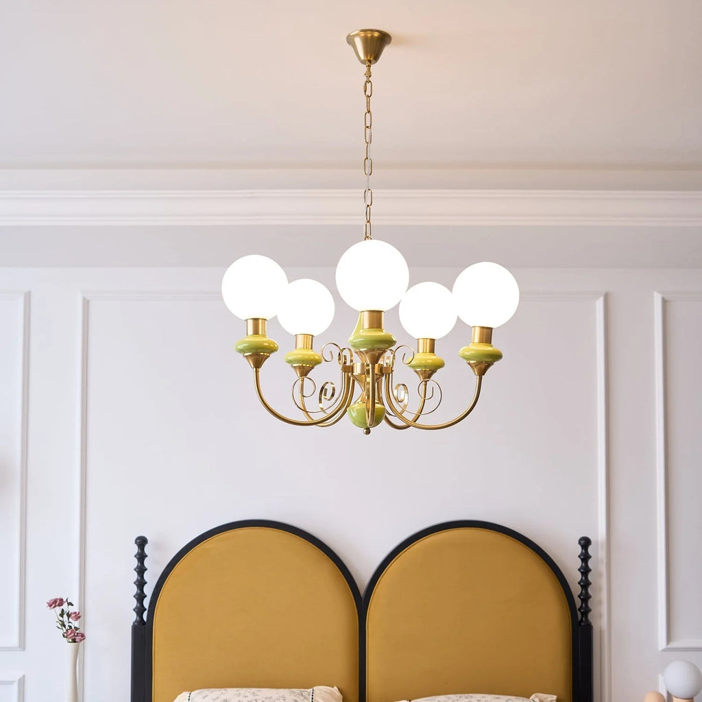 Chandelier | Modern Artistic Glass & Metal | 3/5/8 Heads