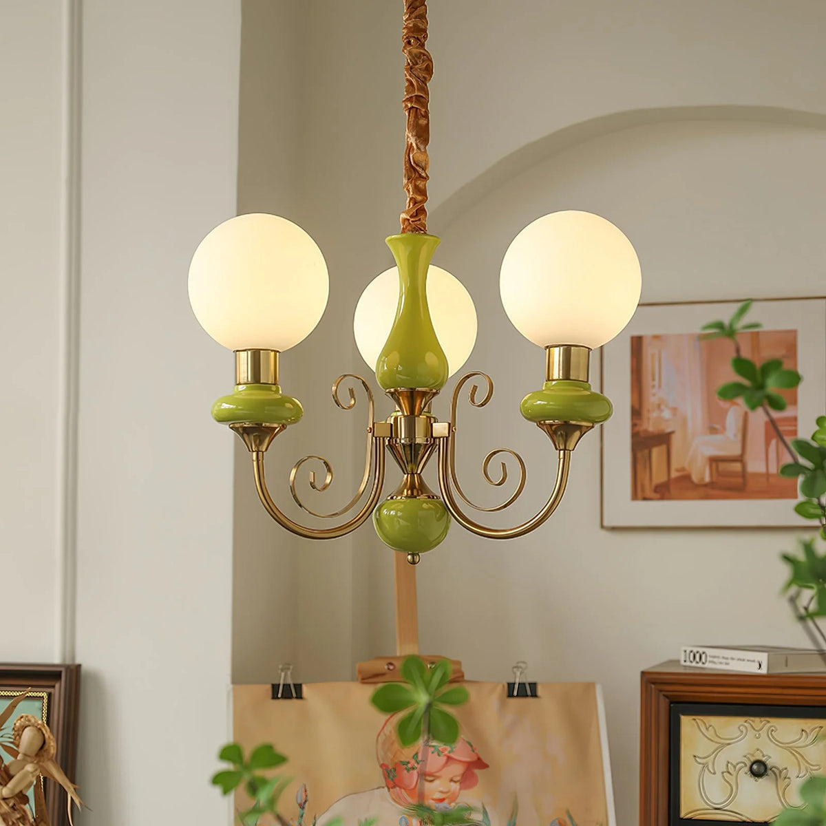 Chandelier | Modern Artistic Glass & Metal | 3/5/8 Heads
