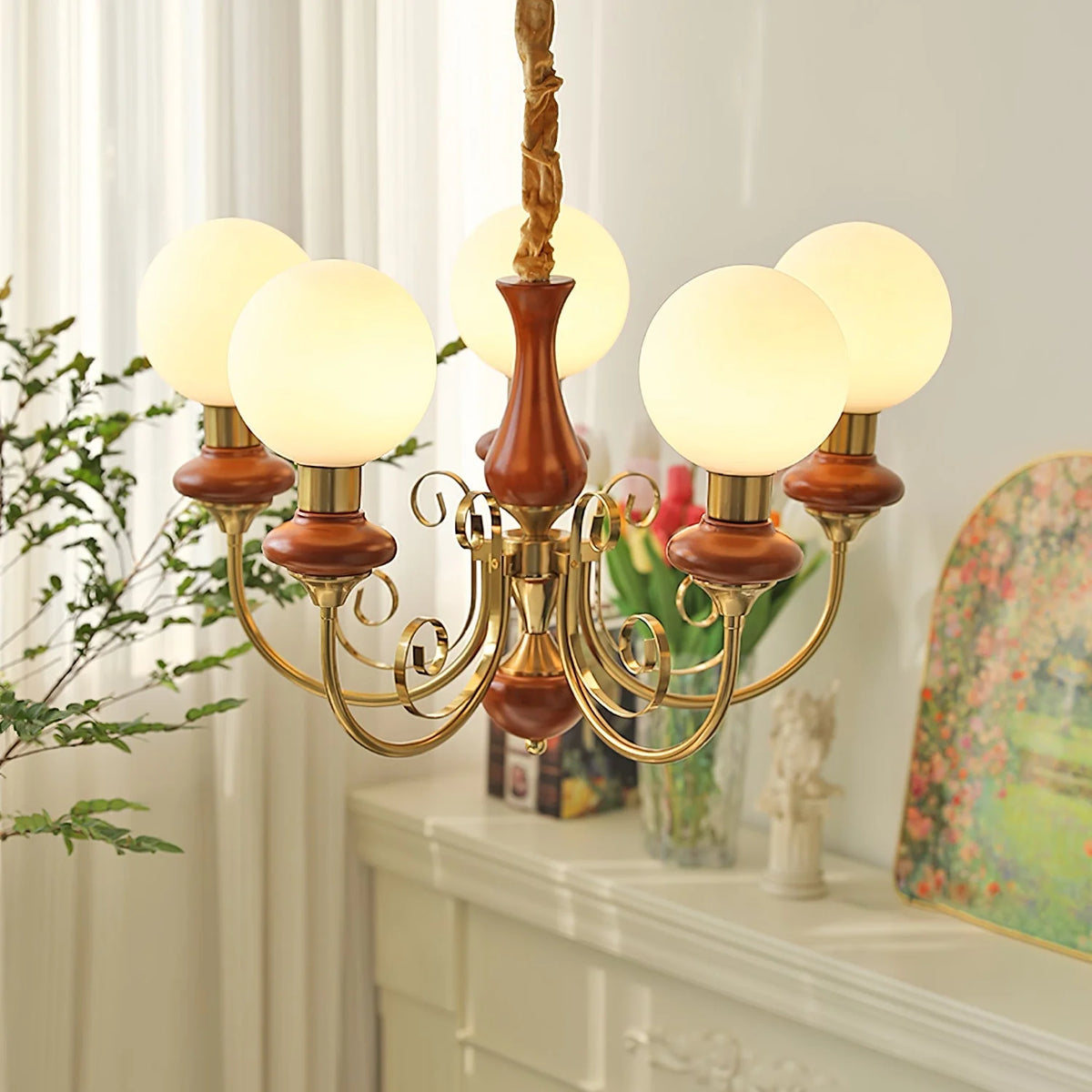 Chandelier | Modern Artistic Glass & Metal | 3/5/8 Heads
