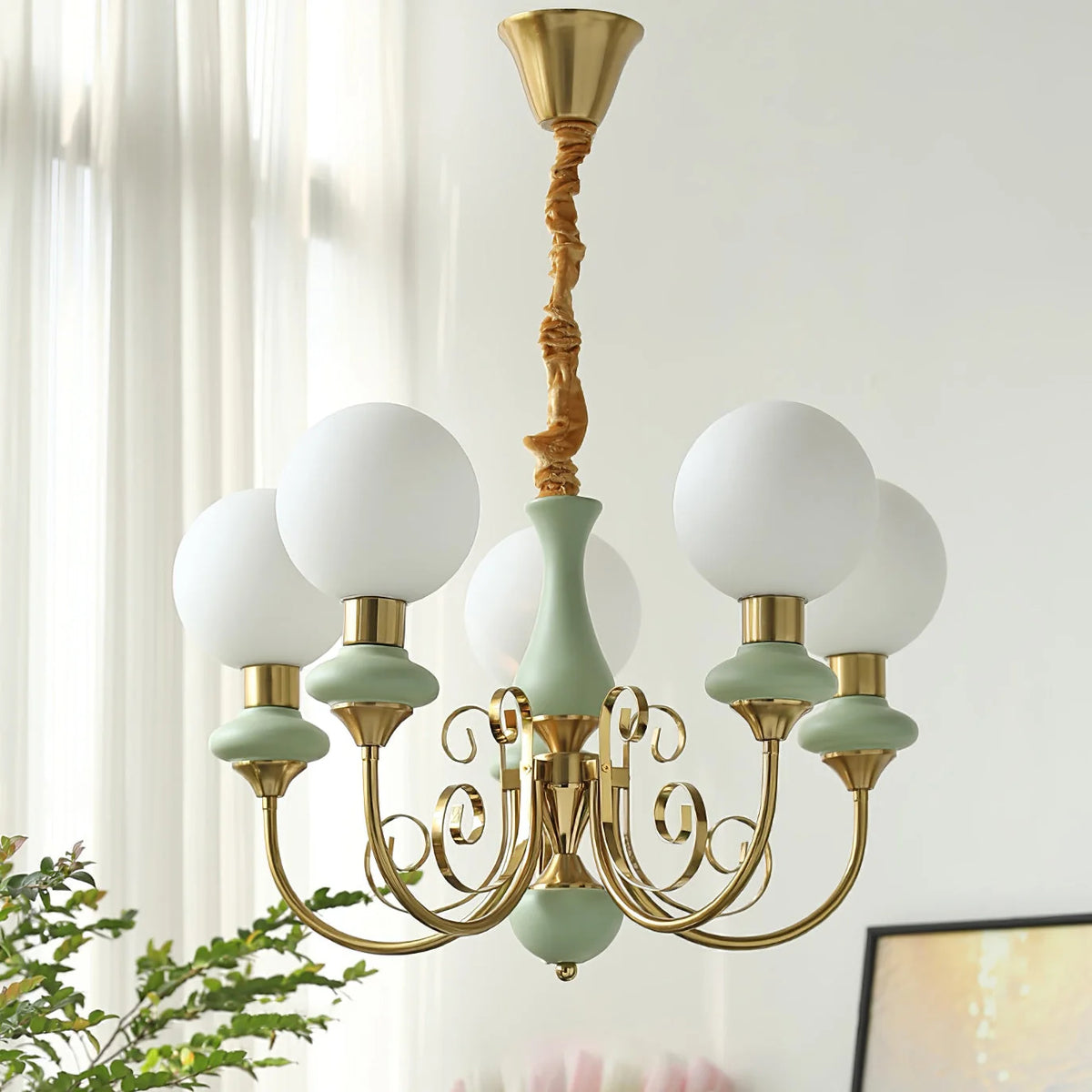 Chandelier | Modern Artistic Glass & Metal | 3/5/8 Heads