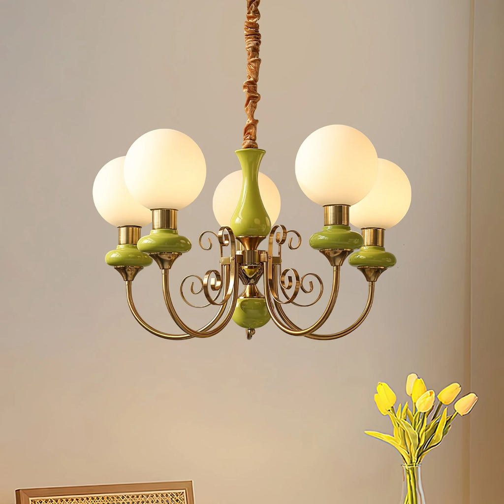 Chandelier | Modern Artistic Glass & Metal | 3/5/8 Heads