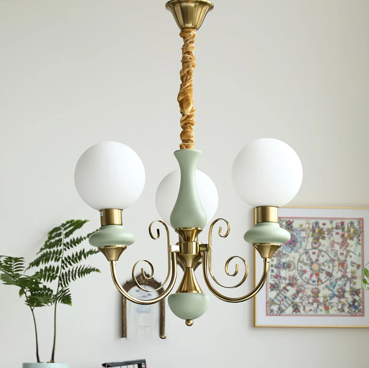 Chandelier | Modern Artistic Glass & Metal | 3/5/8 Heads