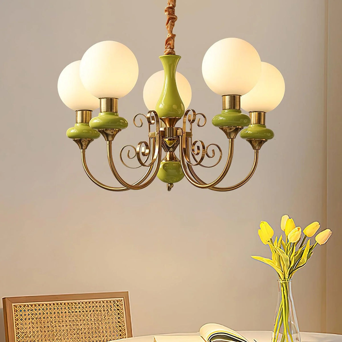 Chandelier | Modern Artistic Glass & Metal | 3/5/8 Heads