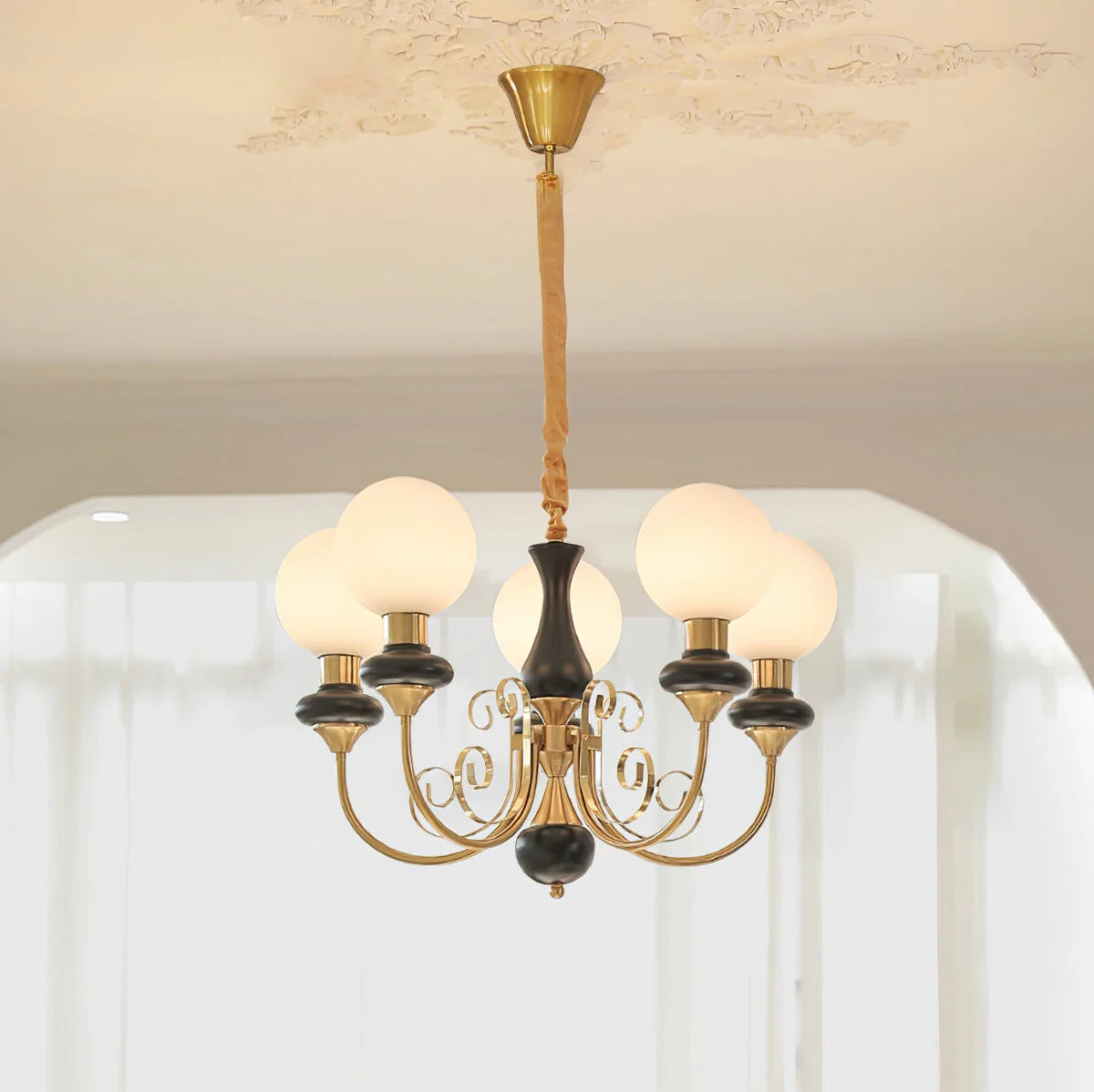 Chandelier | Modern Artistic Glass & Metal | 3/5/8 Heads
