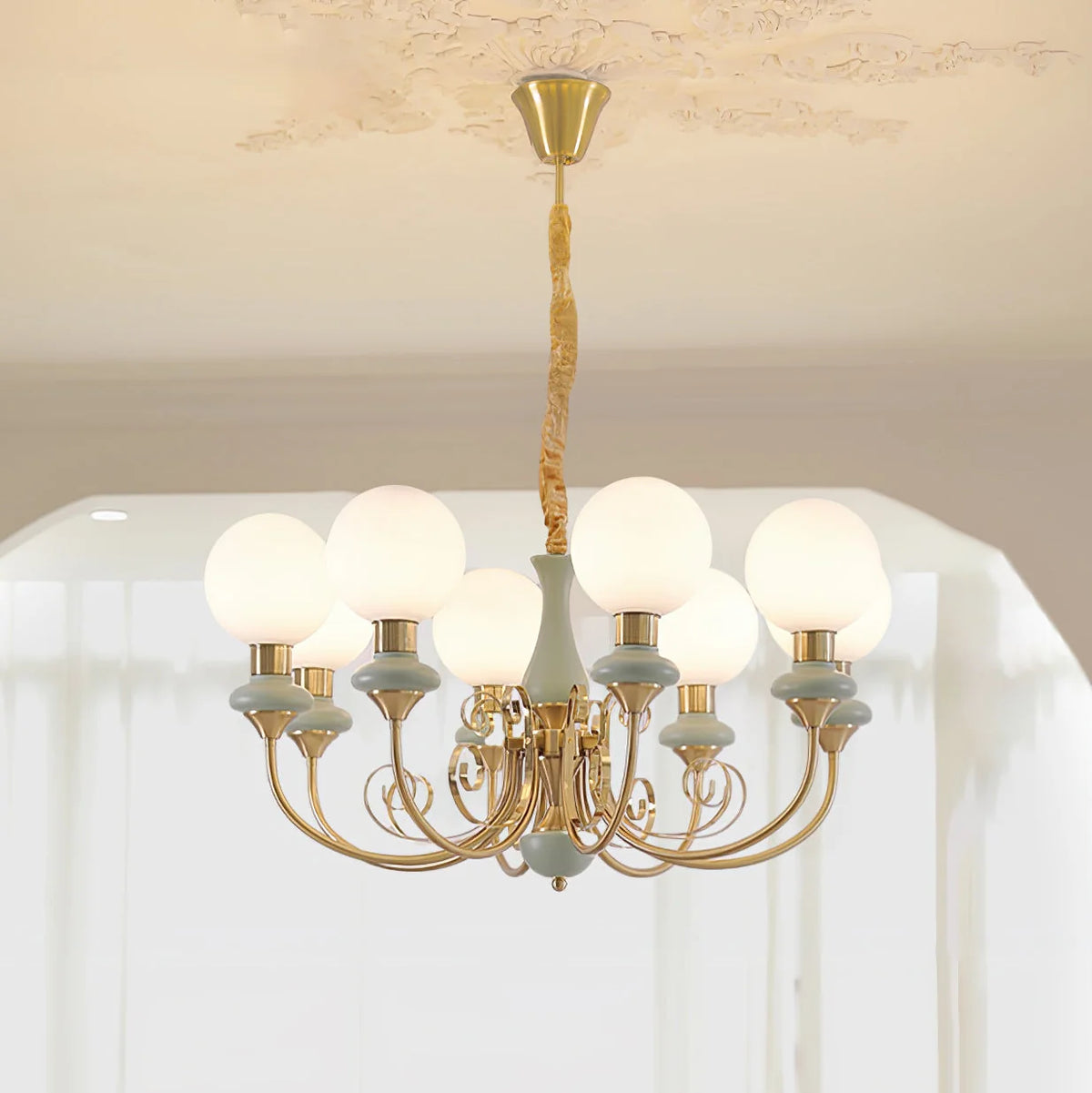 Chandelier | Modern Artistic Glass & Metal | 3/5/8 Heads