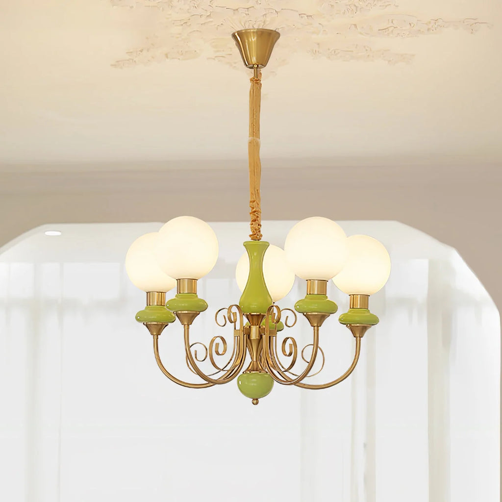 Chandelier | Modern Artistic Glass & Metal | 3/5/8 Heads