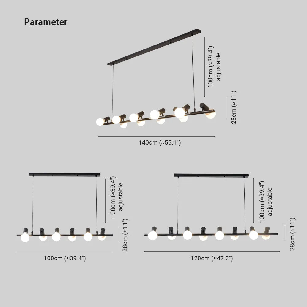 Chandelier | Vintage Industrial Metal Frame & LED Compatible | 6/8/10 Lights