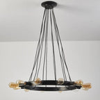 Chandelier | Vintage Ring LED Black Metal Frame