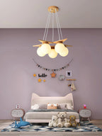 Chandelier | Wood & Glass Star Design | 120 cm Height