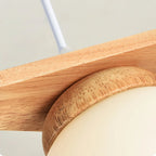 Chandelier | Wood & Glass Star Design | 120 cm Height