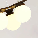 Chandelier | Wood & Glass Star Design | 120 cm Height