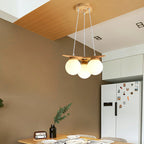 Chandelier | Wood & Glass Star Design | 120 cm Height