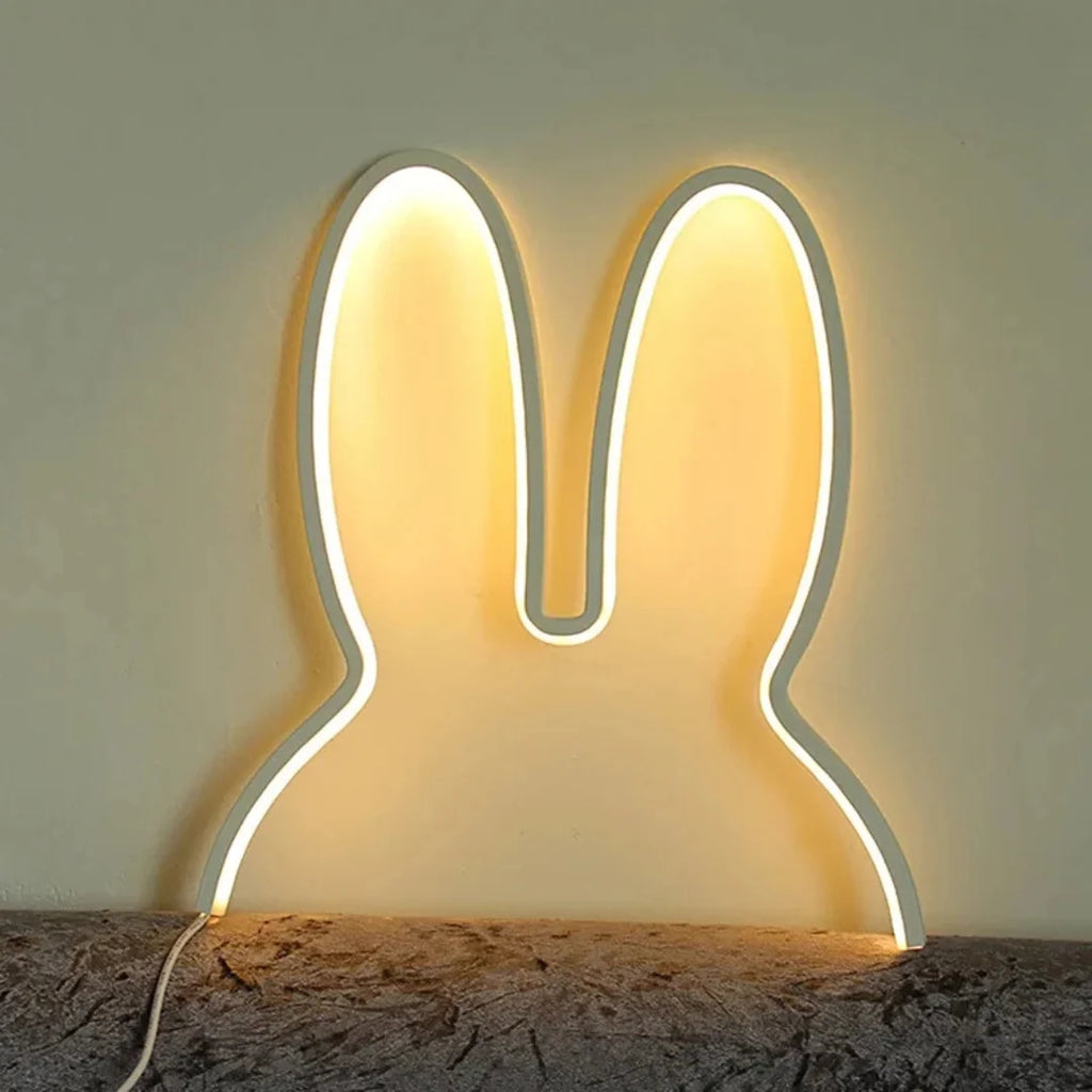 Children's Night Light | Bunny-Ear Design & Soft LED | Freestanding & Wall-Mountable