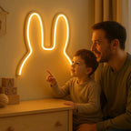 Children's Night Light | Bunny-Ear Design & Soft LED | Freestanding & Wall-Mountable