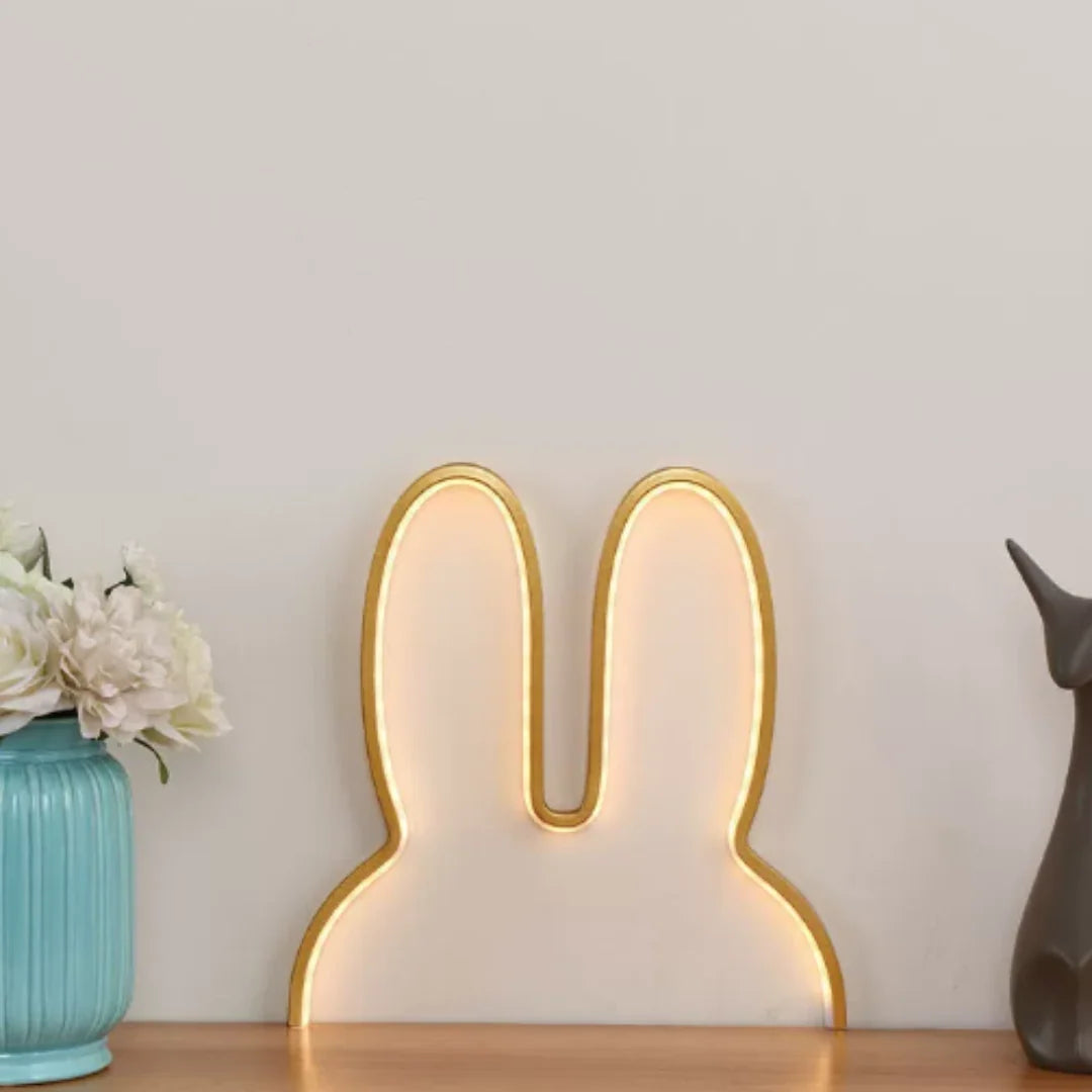 Children's Night Light | Bunny-Ear Design & Soft LED | Freestanding & Wall-Mountable