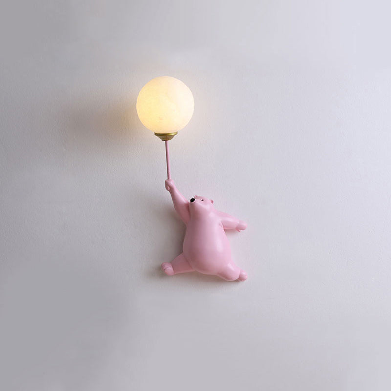 Children's Wall Lamp | Bear Balloon Design & Warm LED