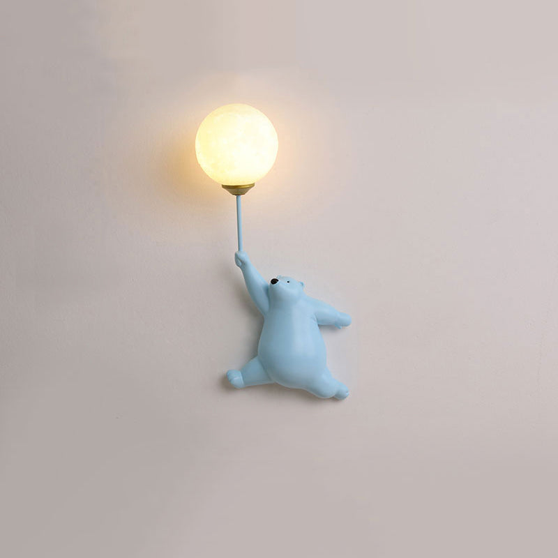 Children's Wall Lamp | Bear Balloon Design & Warm LED