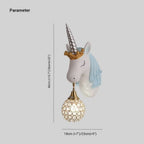 Children's Wall Lamp | Natural Resin Unicorn & Crystal Shade
