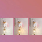 Children's Wall Lamp | Natural Resin Unicorn & Crystal Shade