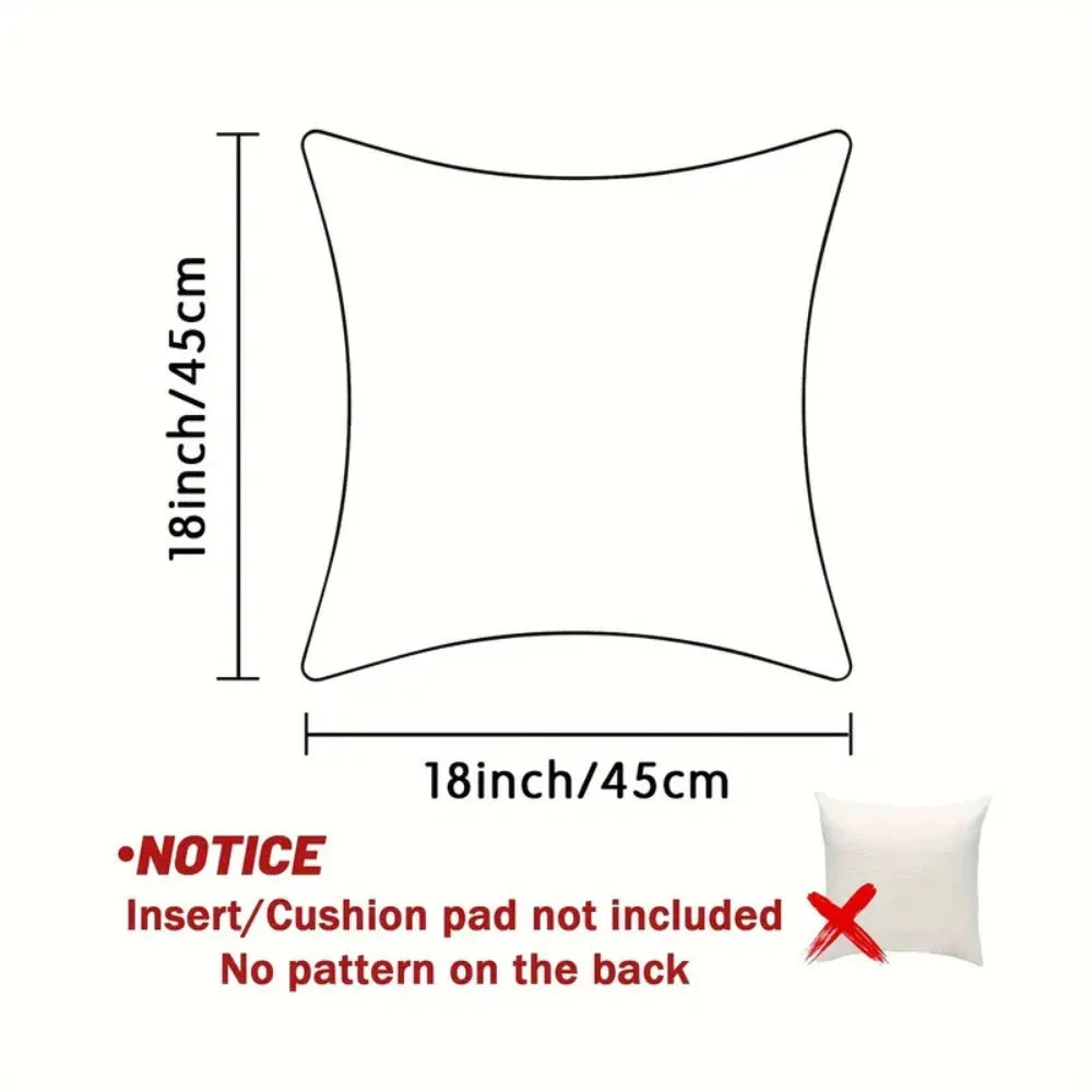 Christmas Cushion Cover | Golden Velvet Zipper & Machine-Washable