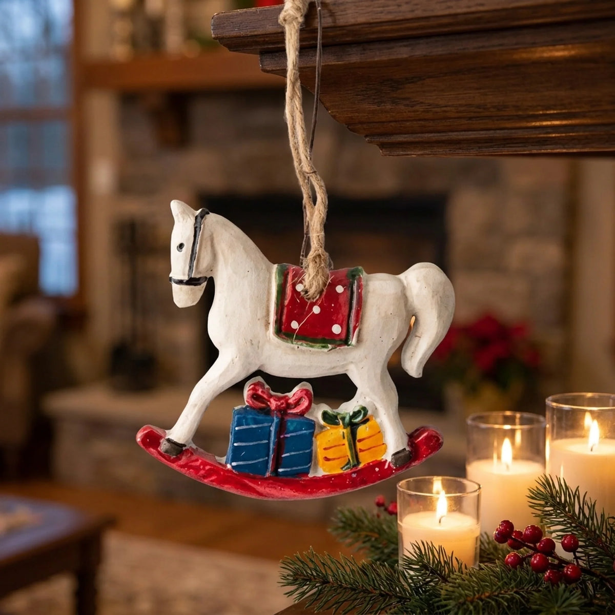 Christmas Stocking | Reindeer & Tree Motifs & Soft Fabric