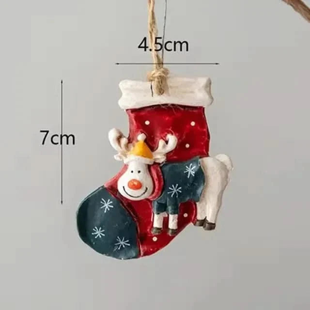 Christmas Stocking | Reindeer & Tree Motifs & Soft Fabric