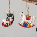 Christmas Stocking | Reindeer & Tree Motifs & Soft Fabric