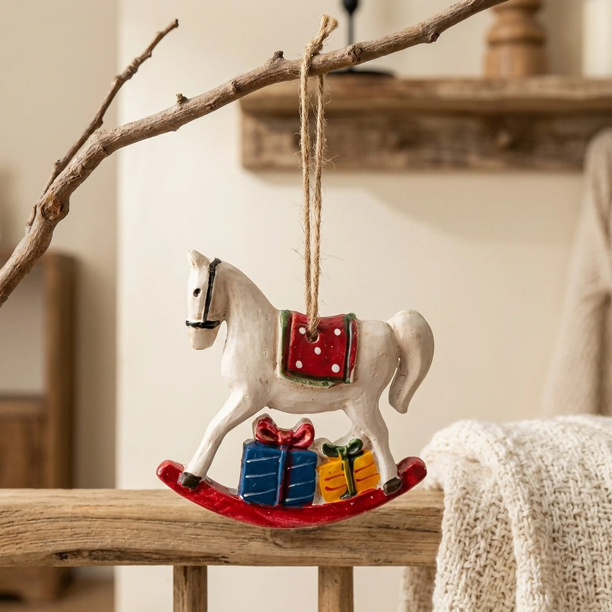 Christmas Stocking | Reindeer & Tree Motifs & Soft Fabric