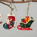 Christmas Stocking | Reindeer & Tree Motifs & Soft Fabric