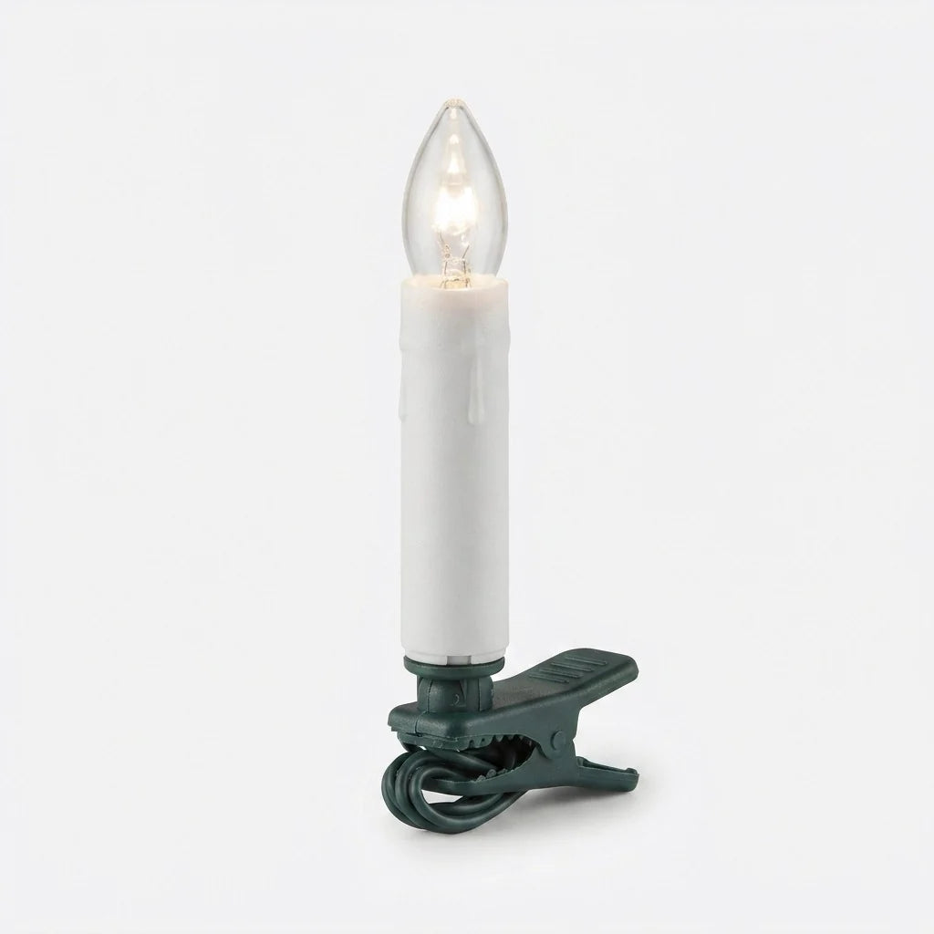 Christmas Tree Lights | LED Candle-Style Warm White & Clip-On | 14.7 m Length