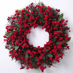 Christmas Wreath | Lifelike Red Berries & Cypress