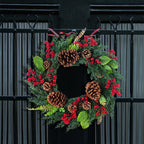 Christmas Wreath | Lifelike Red Berries & Cypress