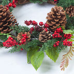 Christmas Wreath | Lifelike Red Berries & Cypress