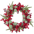 Christmas Wreath | Lifelike Red Berries & Cypress