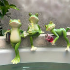 Climbing Frog Figurine | Hand-Painted & Weather-Resistant Resin