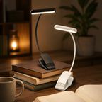 Clip-On Reading Light | USB-Rechargeable & Flexible Gooseneck | Up To 80-Hour Battery