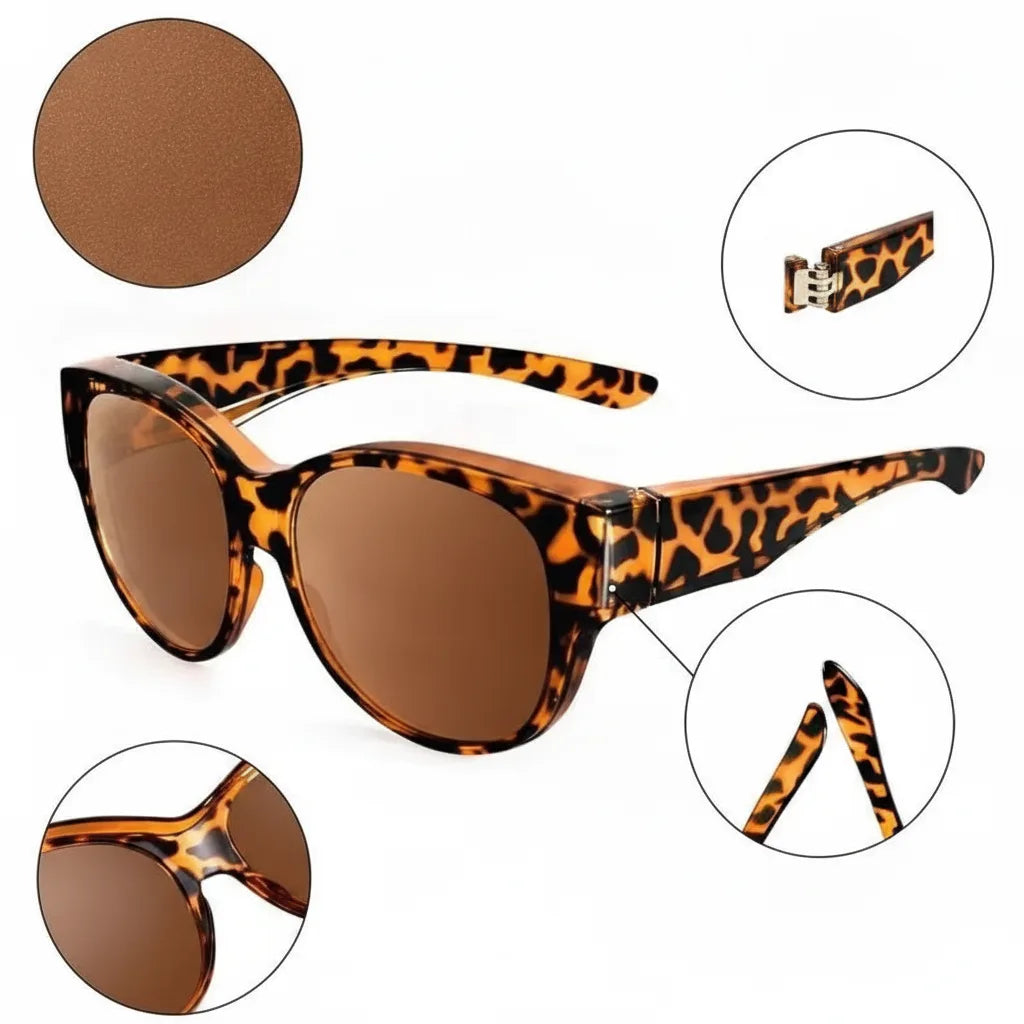 Clip-On Sunglasses | Polarized UV400 & Lightweight TR90 Frame | For Glasses Wearers