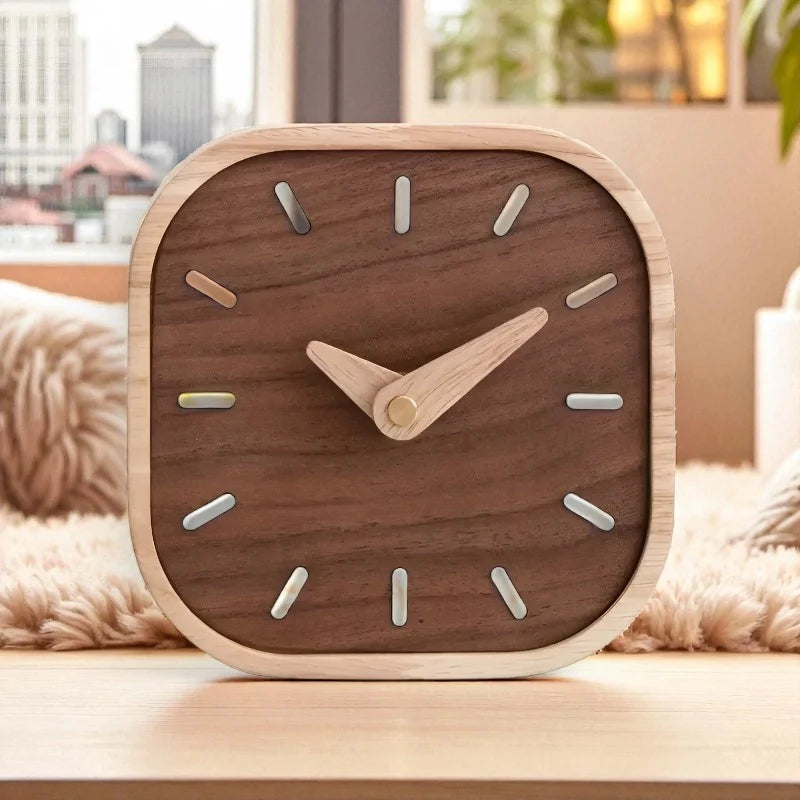 Clock | Silent Movement & Square Wood Frame