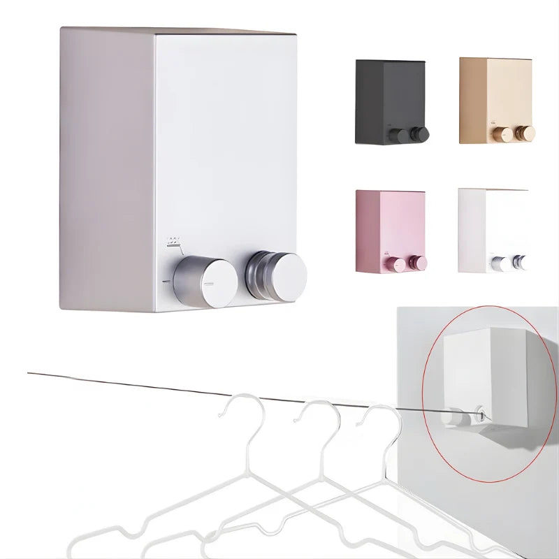 Clothesline | Wall-Mounted & Self-Retracting | 4.2 m Nylon Cord