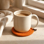 Coaster | Hand-Crocheted Textured Pumpkin | 3.94 x 3.94 in