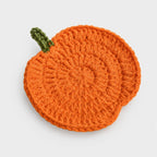 Coaster | Hand-Crocheted Textured Pumpkin | 3.94 x 3.94 in