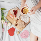 Coaster Set | Heart-Shaped Heat-Resistant & Non-Slip | Set of 4