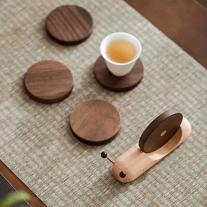 Coaster Set | Walnut Wood & Stackable