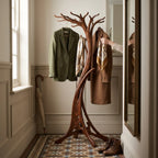 Coat Stand | Hand-Carved Floral Art Nouveau Solid Wood