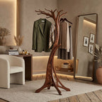 Coat Stand | Hand-Carved Floral Art Nouveau Solid Wood
