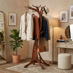 Coat Stand | Hand-Carved Floral Art Nouveau Solid Wood